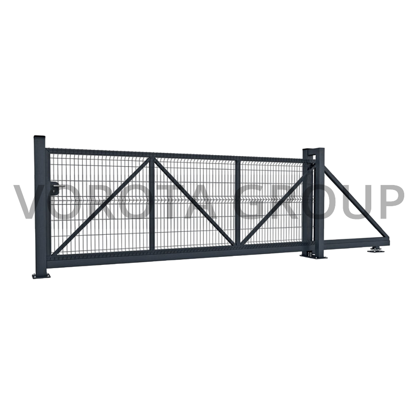 Автоматические откатные ворота Alutech цвета графит 3500x1900