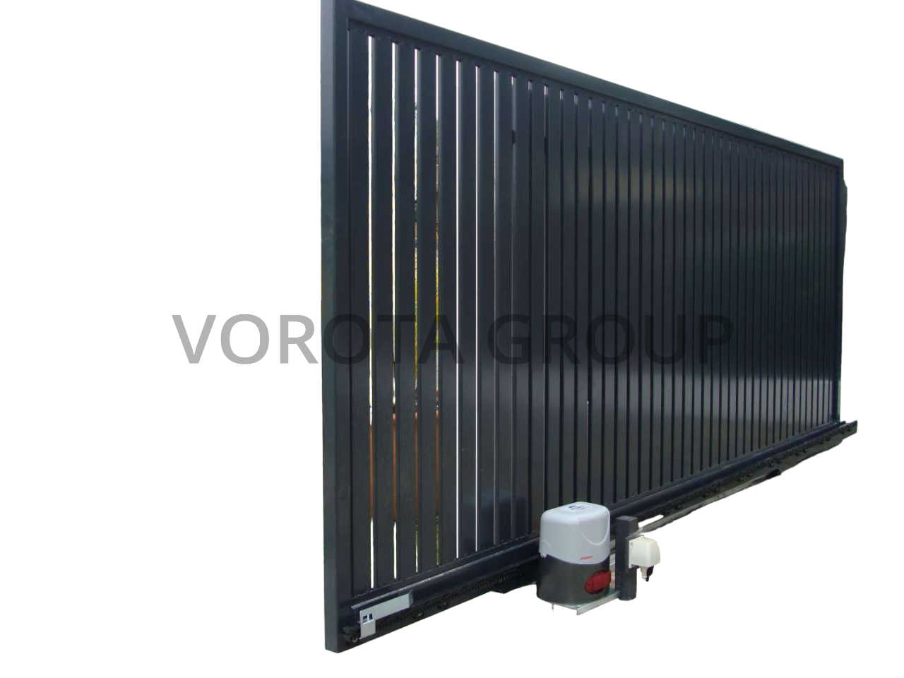 Автоматические откатные ворота Doorhan черные металлические 2500x2500